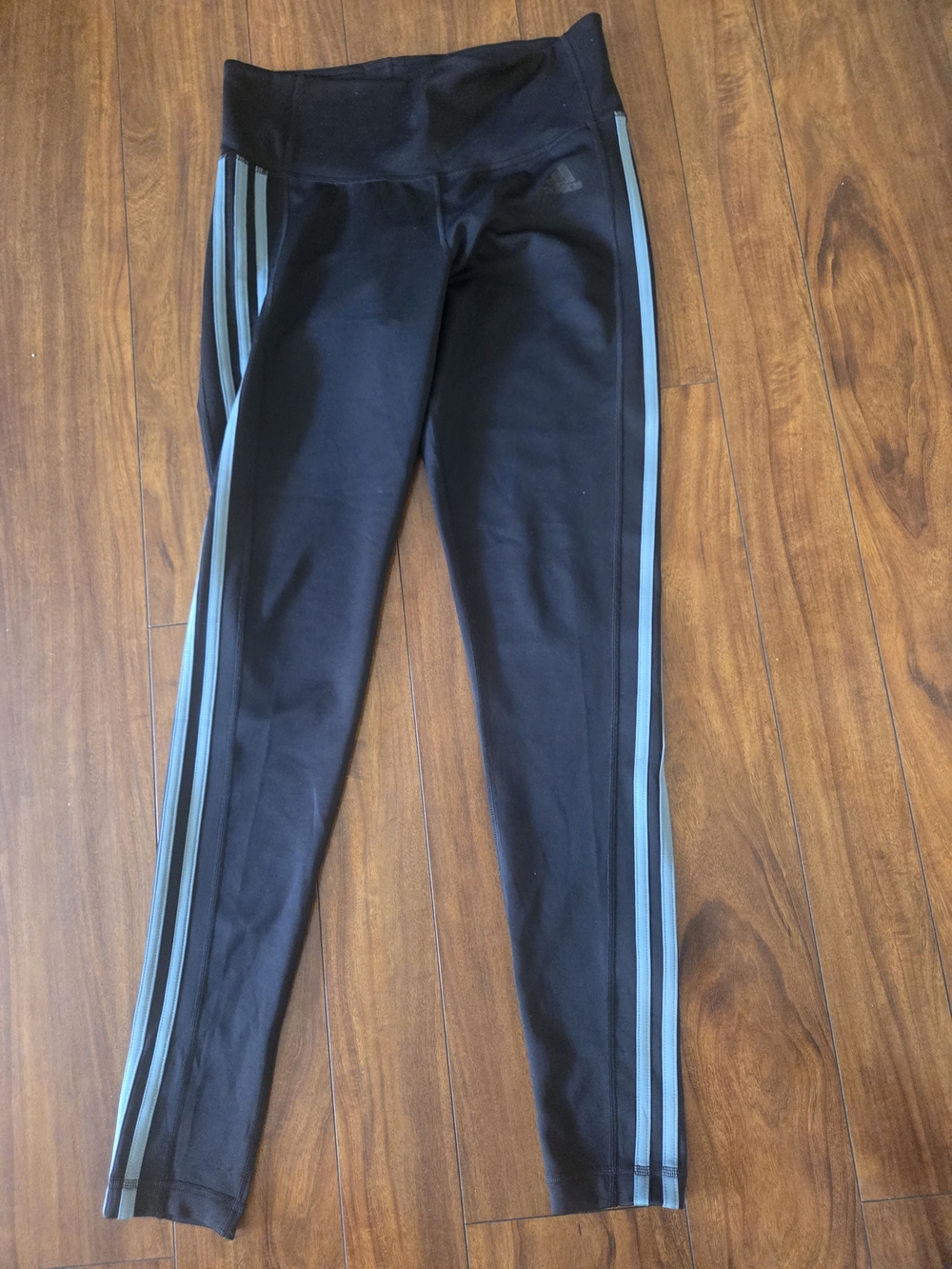 Adidas Leggings with Light Green Side Stripes